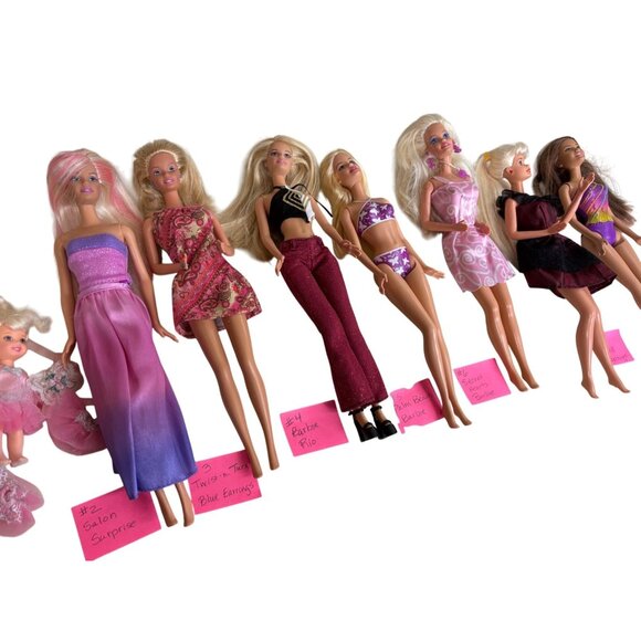 Barbies 8 Dolls & Clothes 90s-Y2K Ballet Salon Rio Palm Beach Secret COLLECTOR